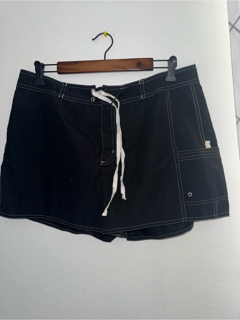 Cove Black Swim Coverup Skirt with White Drawstring